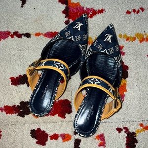 Louis Vuitton Jacquard Since 1854 Sofia Flat Mules 37 Blue